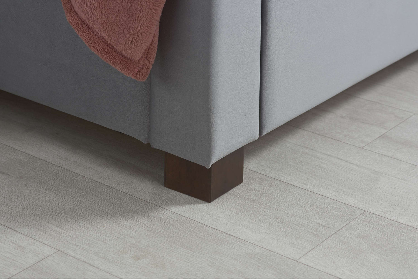 Woodbury Grey Fabric Bed with Storage Drawers