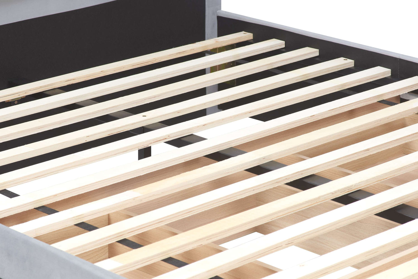 Woodbury Grey Fabric Bed with Storage Drawers