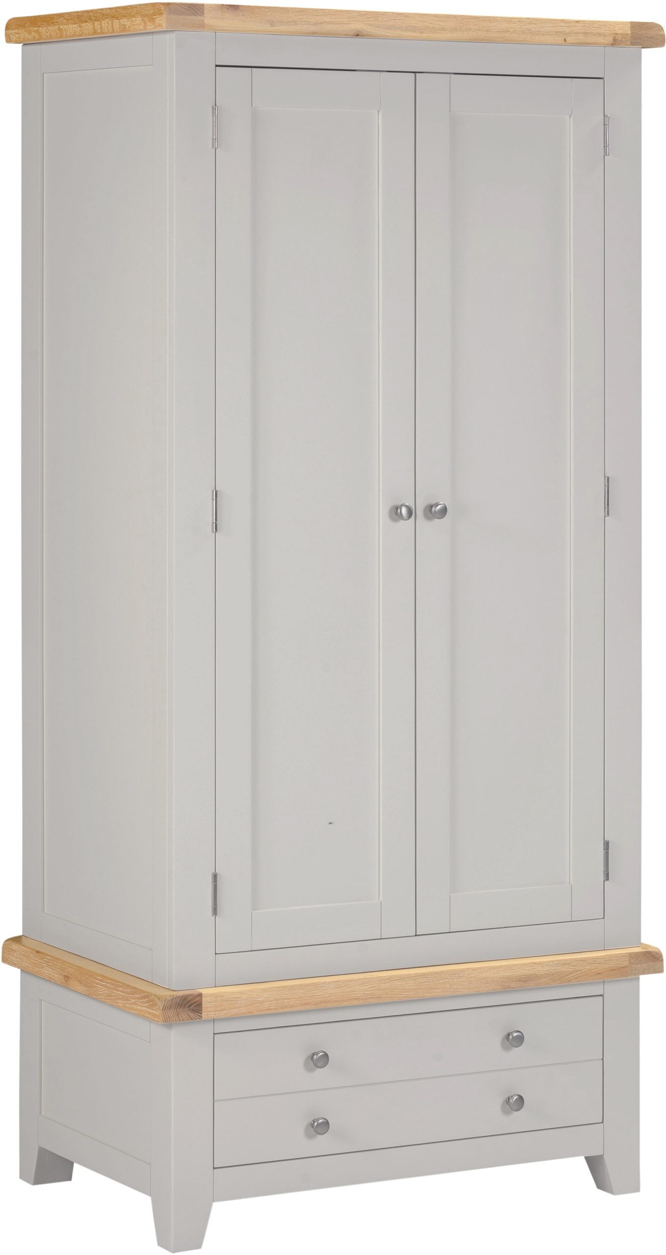 Windsor 2 Door 1 Drawer Wardrobe Pebble Grey/Oak