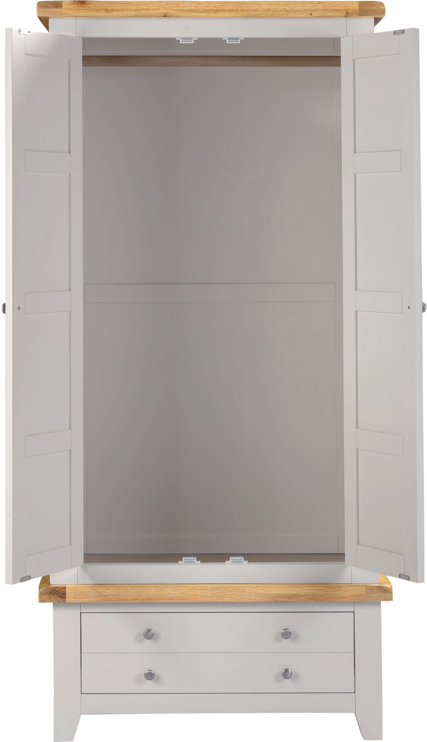Windsor 2 Door 1 Drawer Wardrobe Pebble Grey/Oak