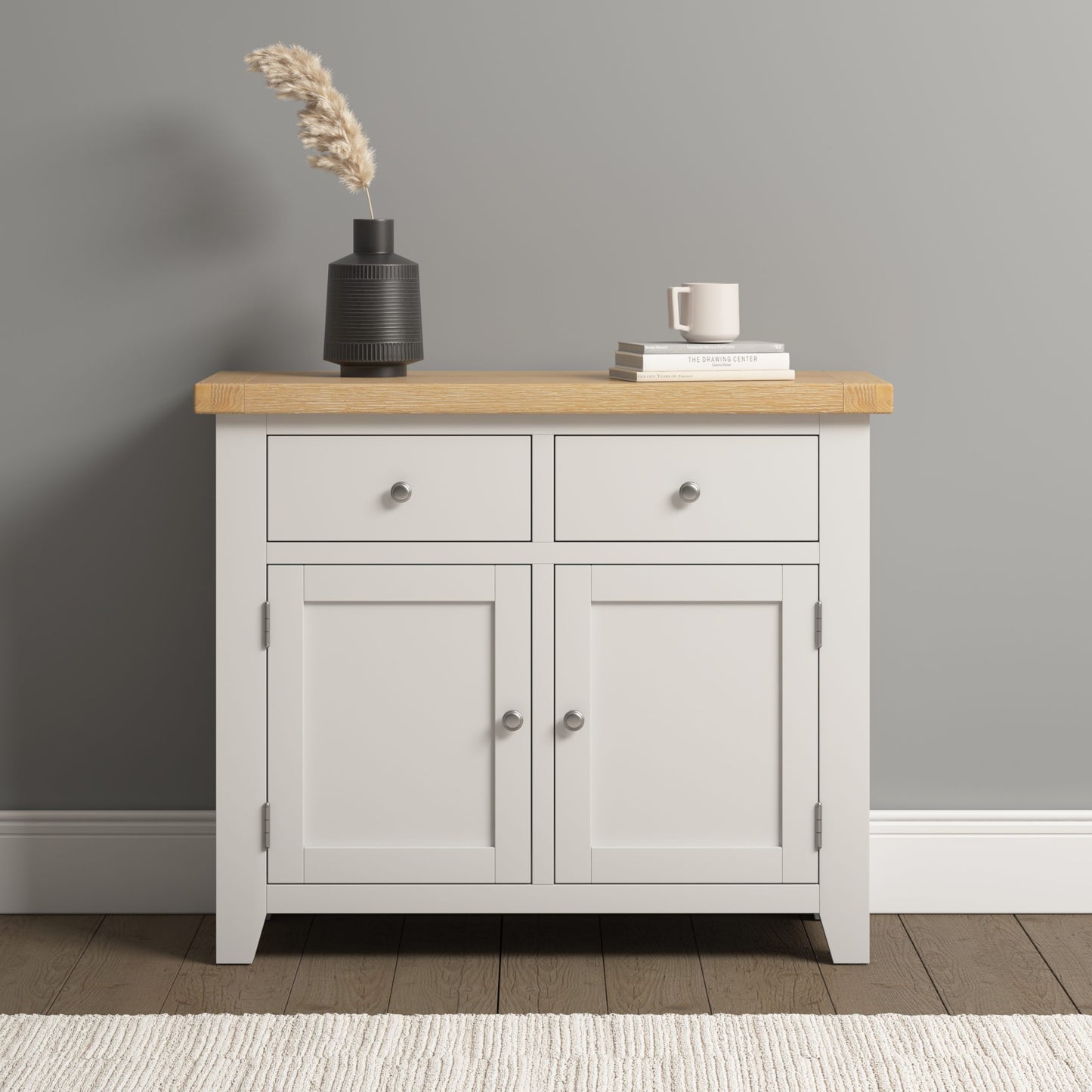 Windsor 2 Door 2 Drawer Sideboard Ivory Oak