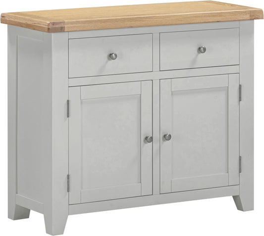 Windsor 2 Door 2 Drawer Sideboard Pebble Grey/Oak