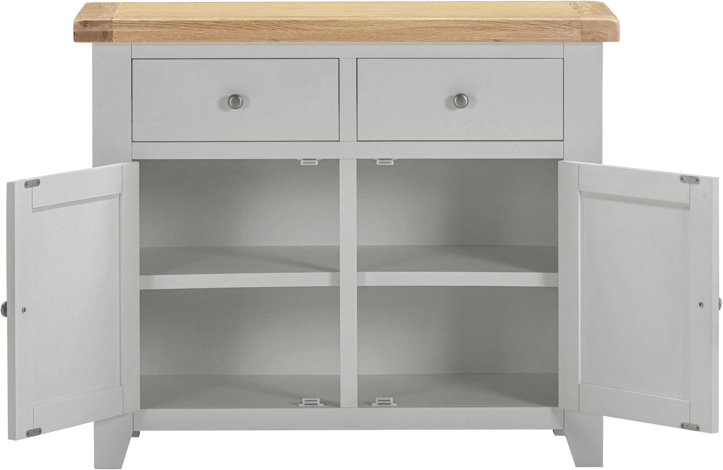Windsor 2 Door 2 Drawer Sideboard Pebble Grey/Oak