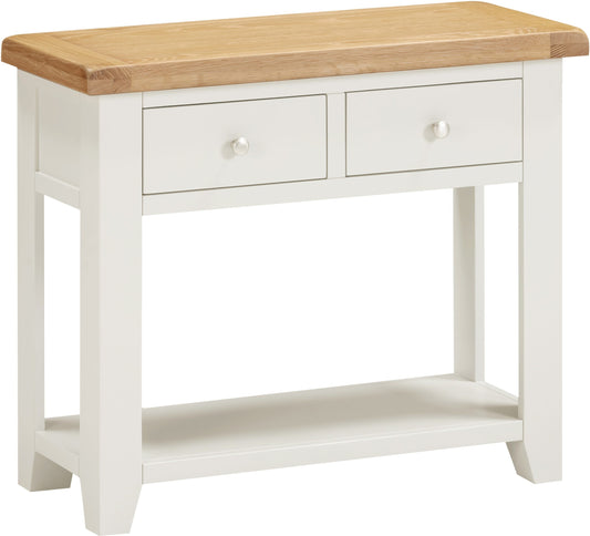 Windsor 2 Drawer Console Table Ivory/Oak