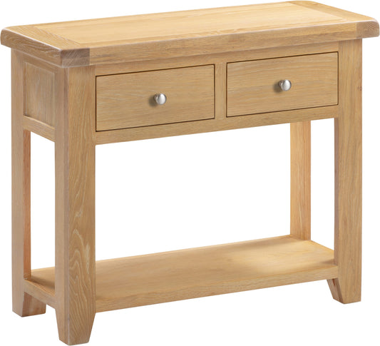Windsor 2 Drawer Console Table Natural Oak