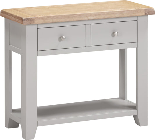 Windsor 2 Drawer Console Table Pebble Grey/Oak