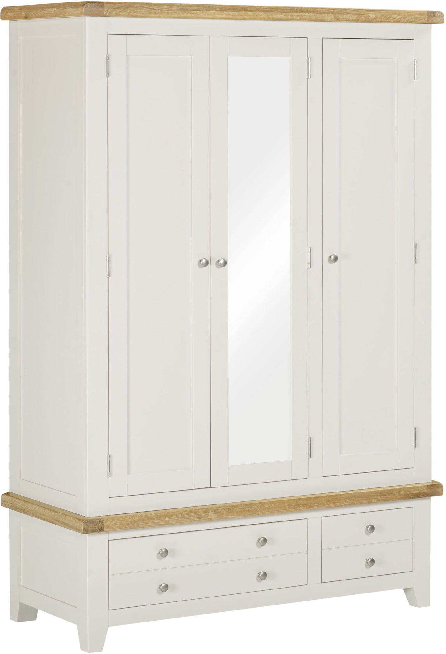 Windsor 3 Door 2 Drawer Wardrobe Ivory/Oak
