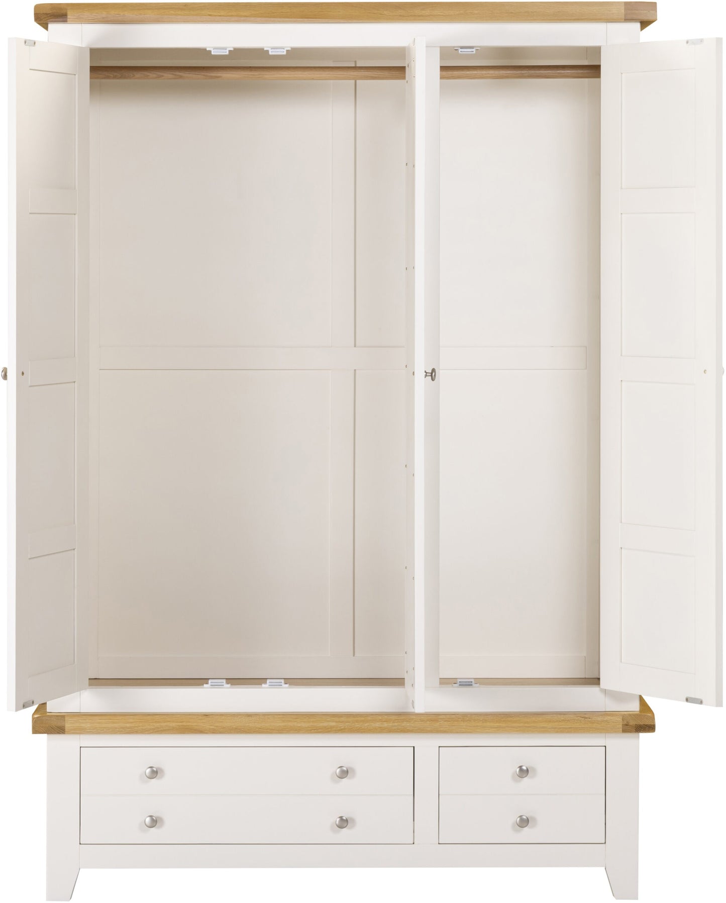Windsor 3 Door 2 Drawer Wardrobe Ivory/Oak