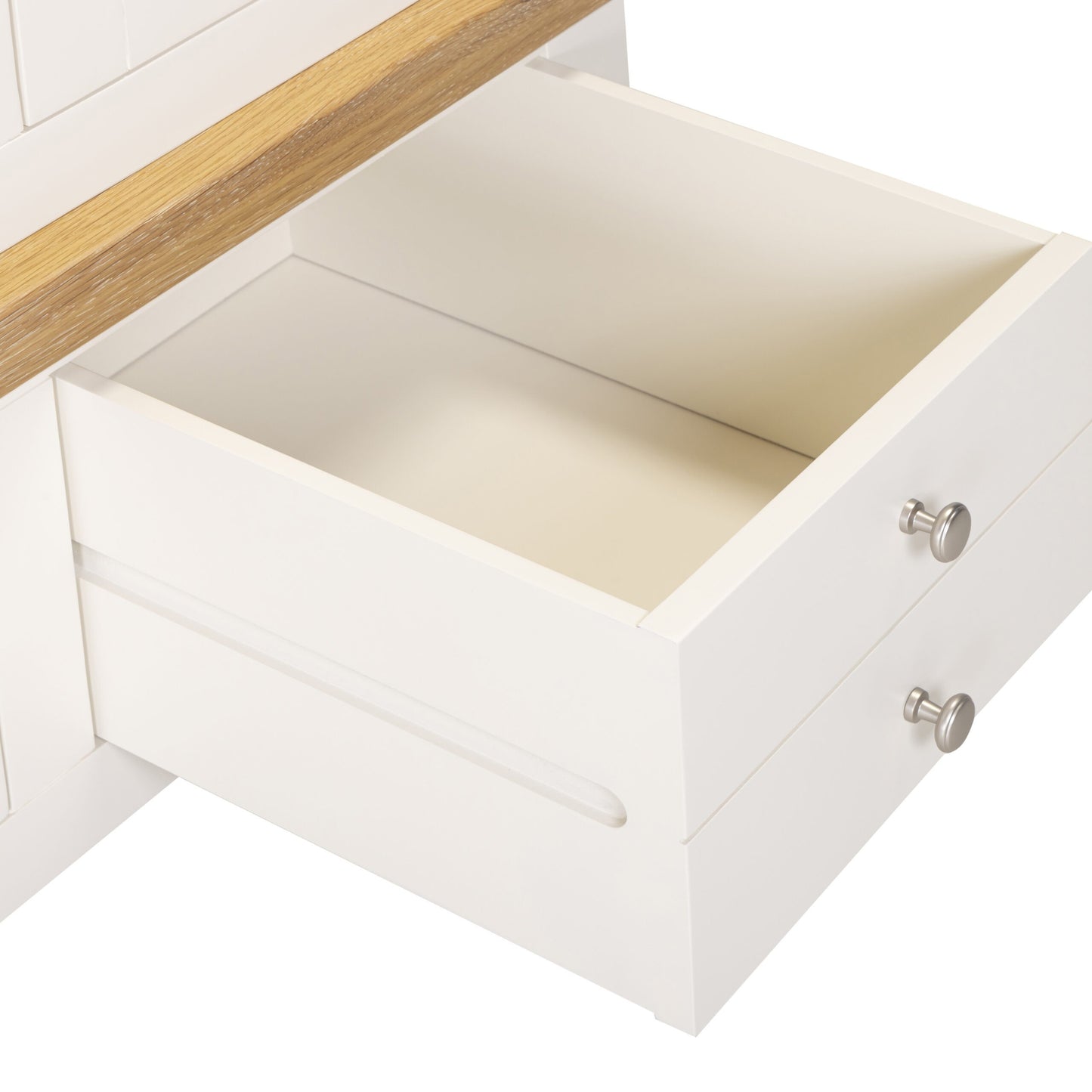 Windsor 3 Door 2 Drawer Wardrobe Ivory/Oak