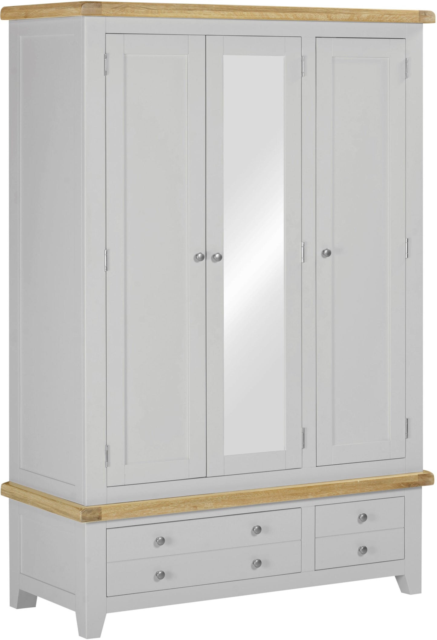 Windsor 3 Door 2 Drawer Wardrobe Pebble Grey/Oak