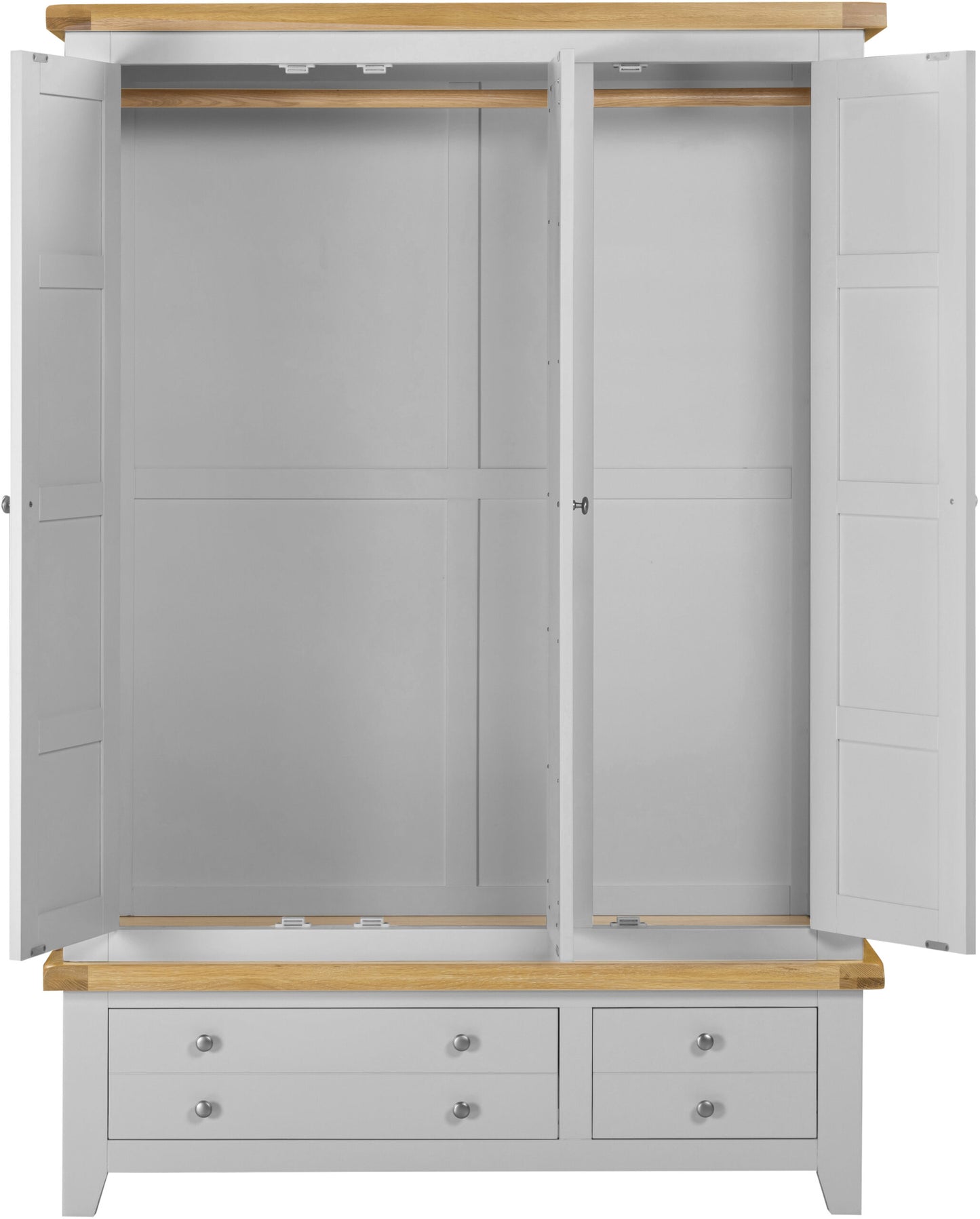 Windsor 3 Door 2 Drawer Wardrobe Pebble Grey/Oak