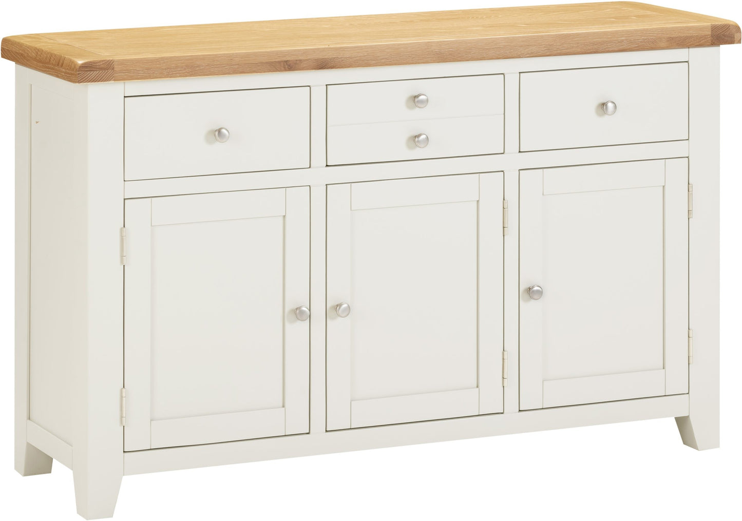 Windsor 3 Door 3 Drawer Sideboard Ivory/Oak