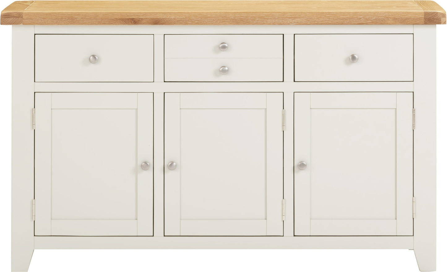 Windsor 3 Door 3 Drawer Sideboard Ivory/Oak