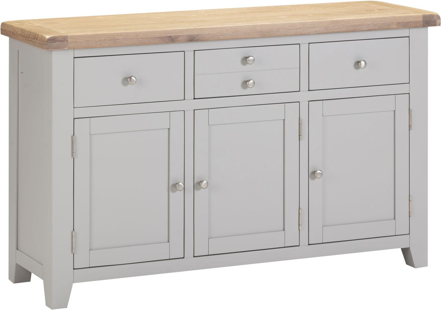 Windsor 3 Door 3 Drawer Sideboard Pebble Grey/Oak