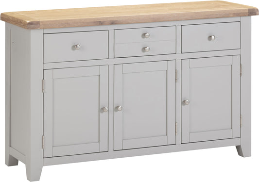 Windsor 3 Door 3 Drawer Sideboard Pebble Grey/Oak