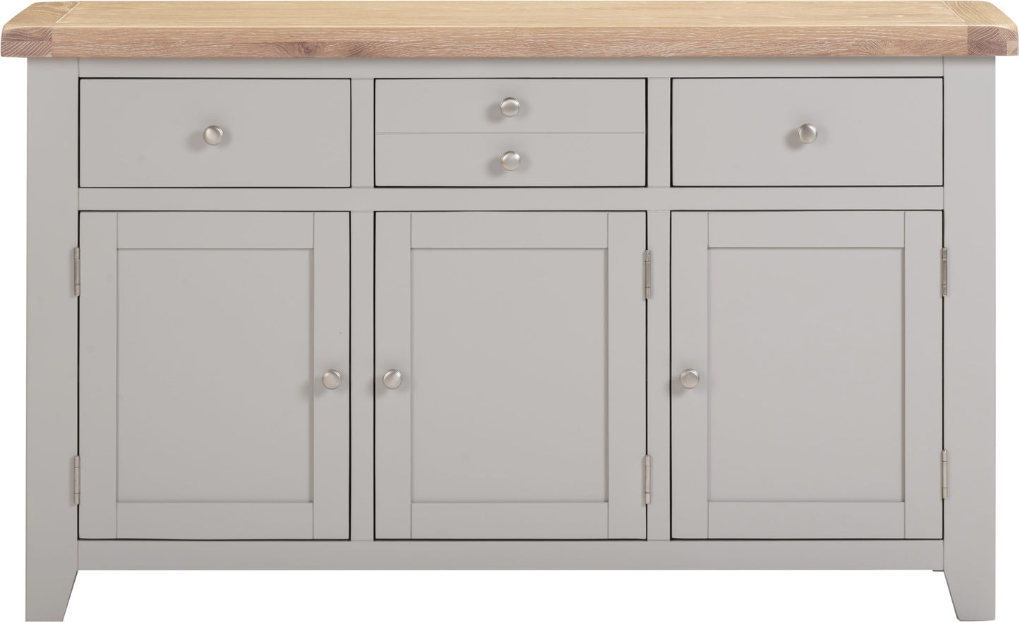 Windsor 3 Door 3 Drawer Sideboard Pebble Grey/Oak