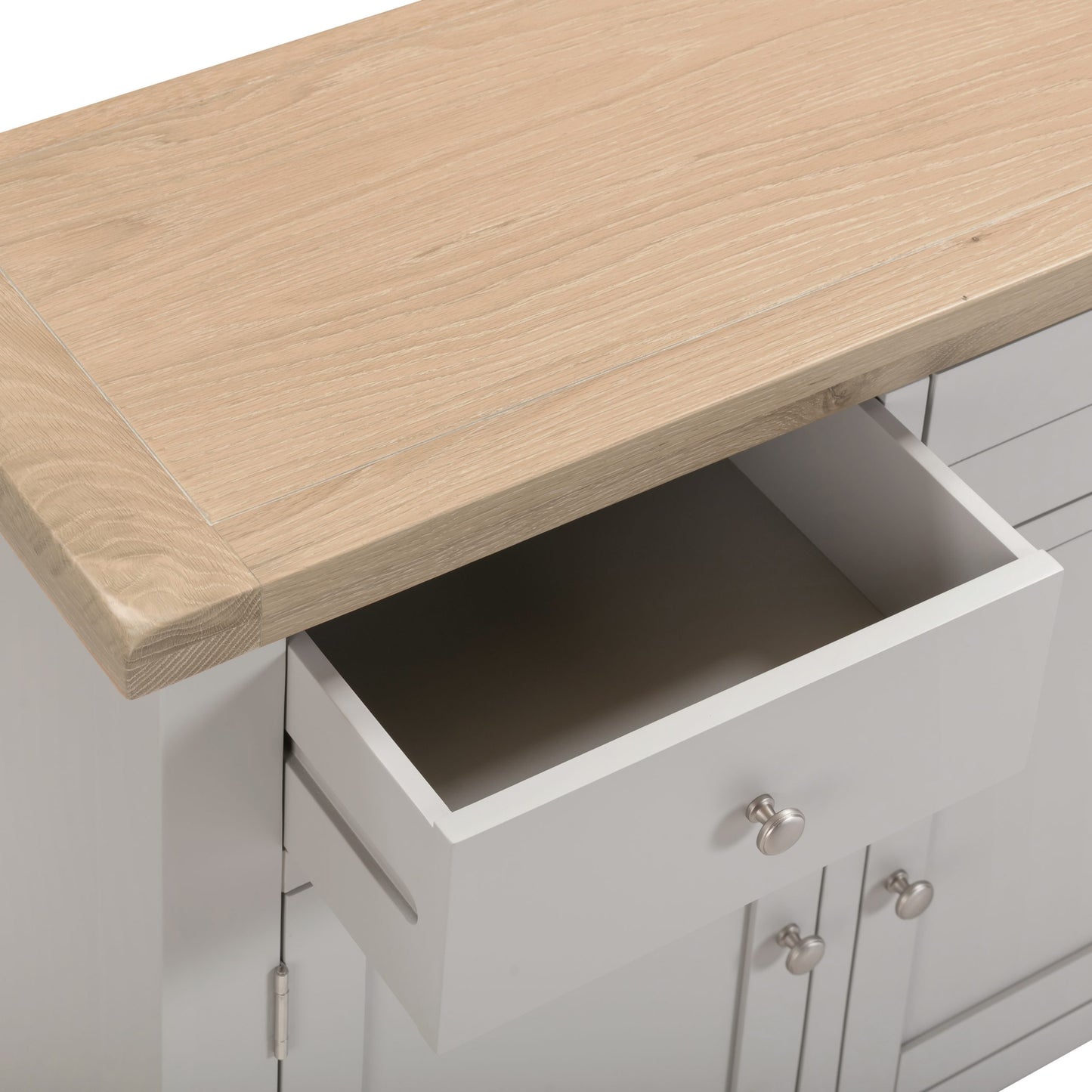 Windsor 3 Door 3 Drawer Sideboard Pebble Grey/Oak