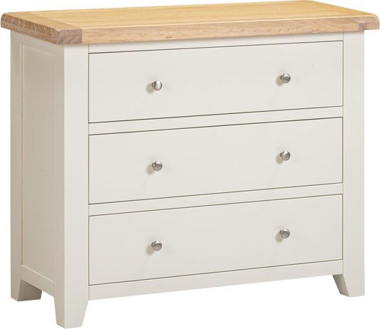 Windsor 3 Drawer Chest Ivory/Oak