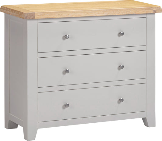 Windsor 3 Drawer Chest Pebble Grey/Oak