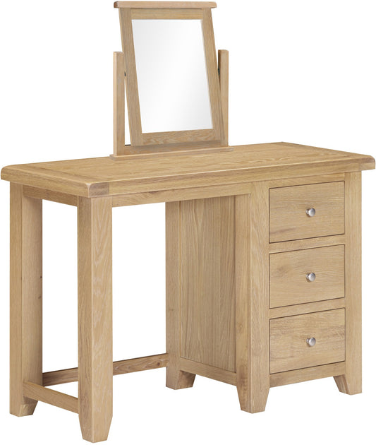 Windsor 3 Drawer Dressing Table & Mirror Natural Oak