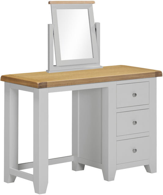 Windsor 3 Drawer Dressing Table & Mirror Pebble Grey/Oak