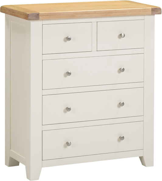 Windsor 3+2 Drawer Chest Ivory/Oak
