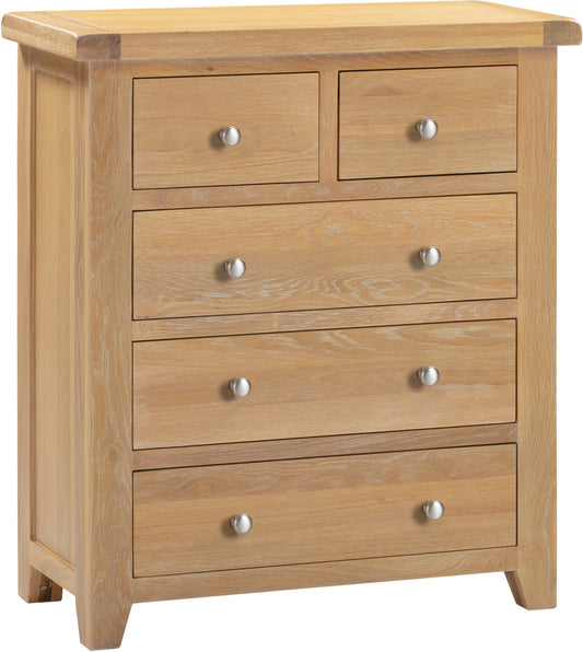 Windsor 3+2 Drawer Chest Natural Oak