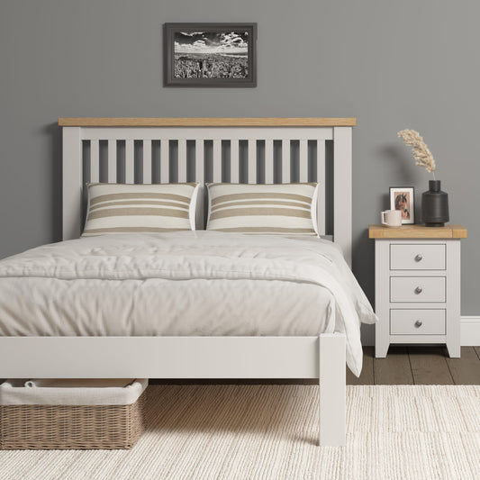 Windsor Bed Low Foot End Ivory/Oak
