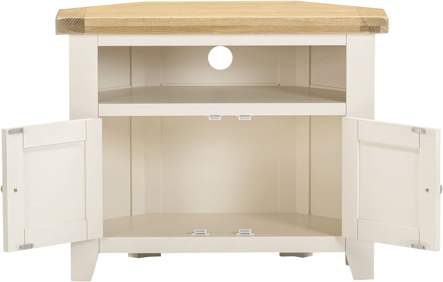Windsor Corner TV Unit Ivory/Oak