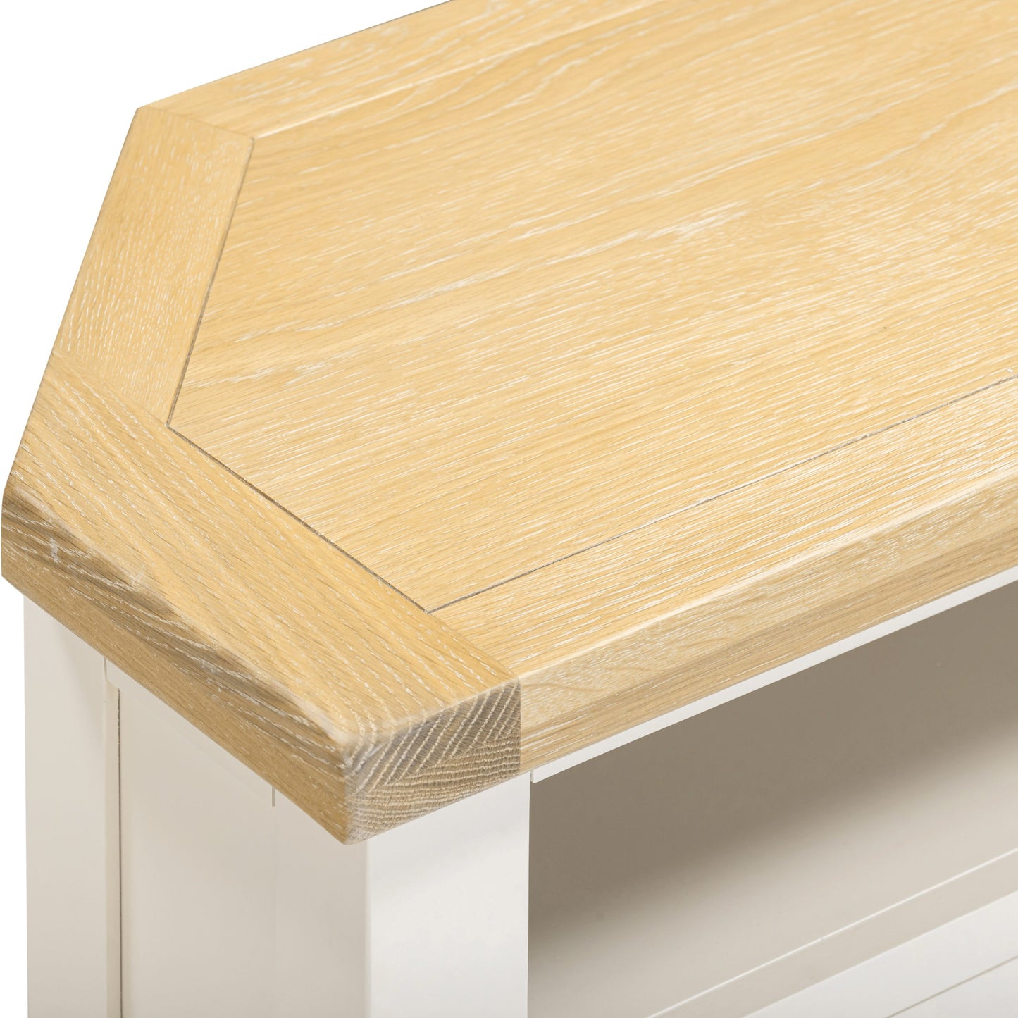 Windsor Corner TV Unit Ivory/Oak