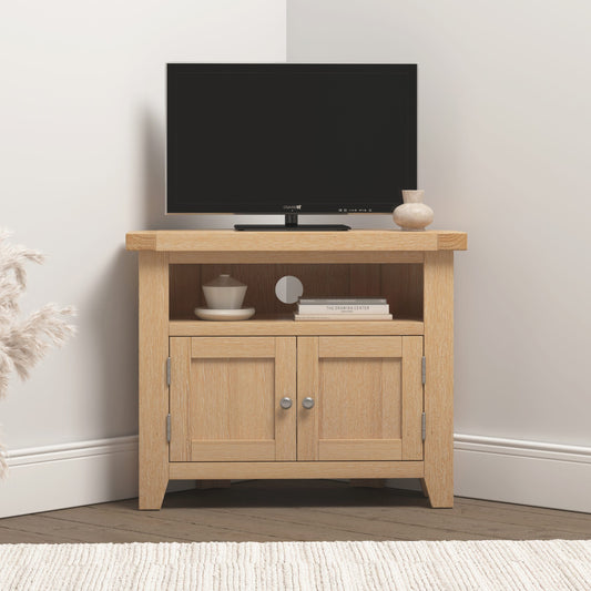 Windsor Corner TV Unit Natural Oak