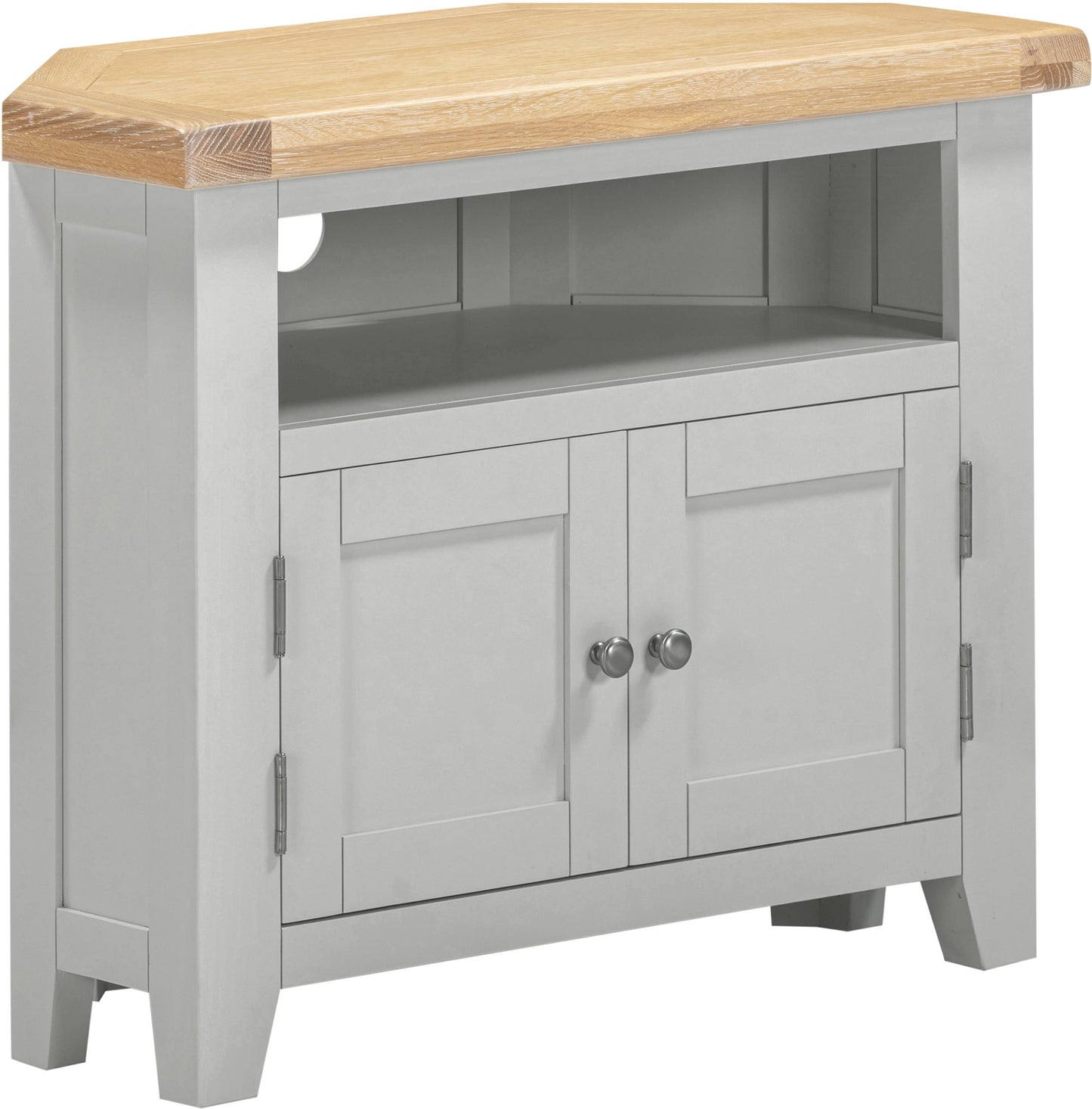 Windsor Corner TV Unit Pebble Grey/Oak
