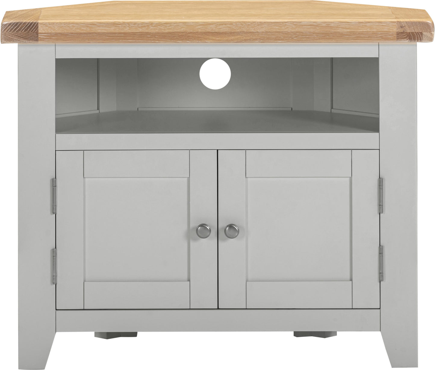 Windsor Corner TV Unit Pebble Grey/Oak