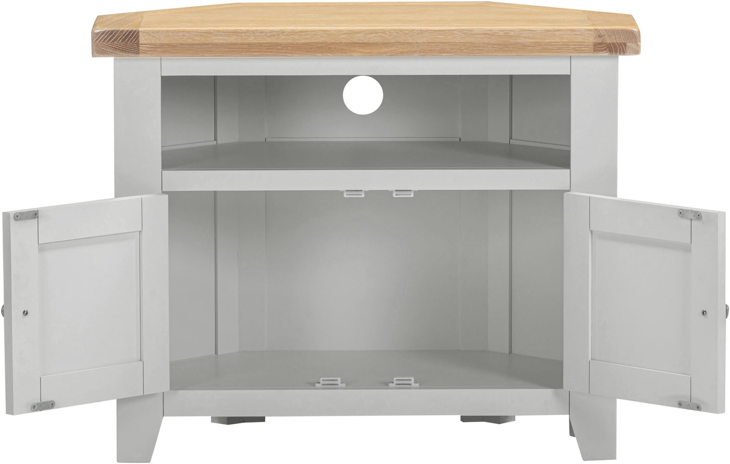 Windsor Corner TV Unit Pebble Grey/Oak