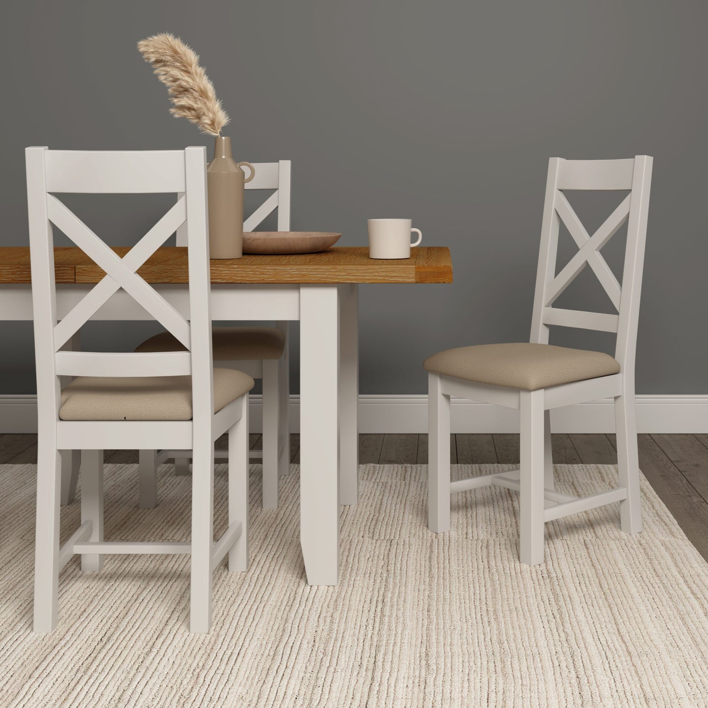 Windsor 1.2m (+30cm) Extending Oak Dining Table 4 Chair Set