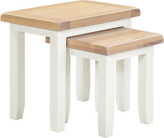 Windsor Nest of 2 Tables Ivory/Oak