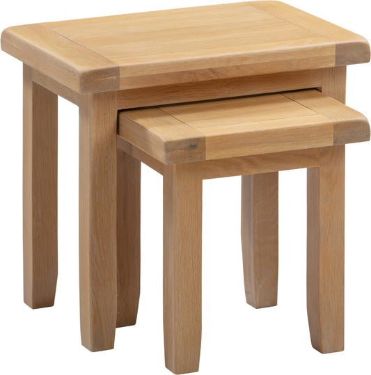 Windsor Nest of 2 Tables Natural Oak