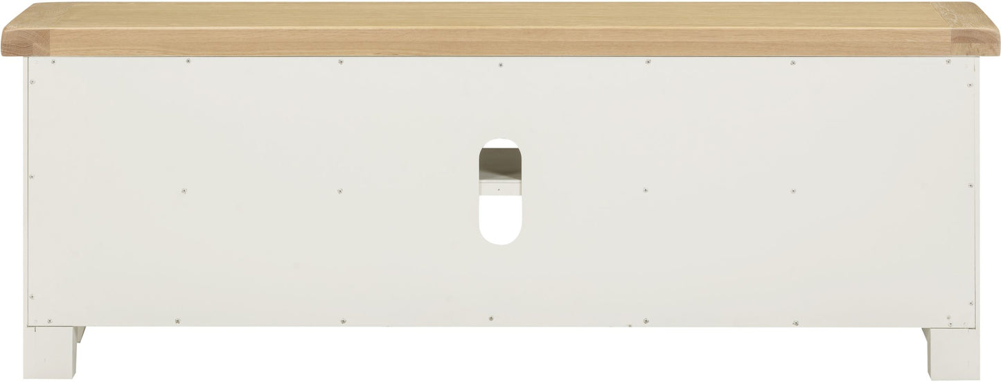 Windsor Straight TV Unit Ivory/Oak