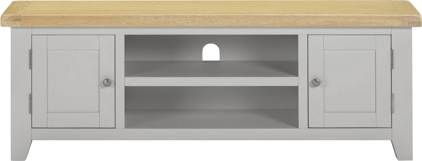 Windsor Straight TV Unit Pebble Grey/Oak