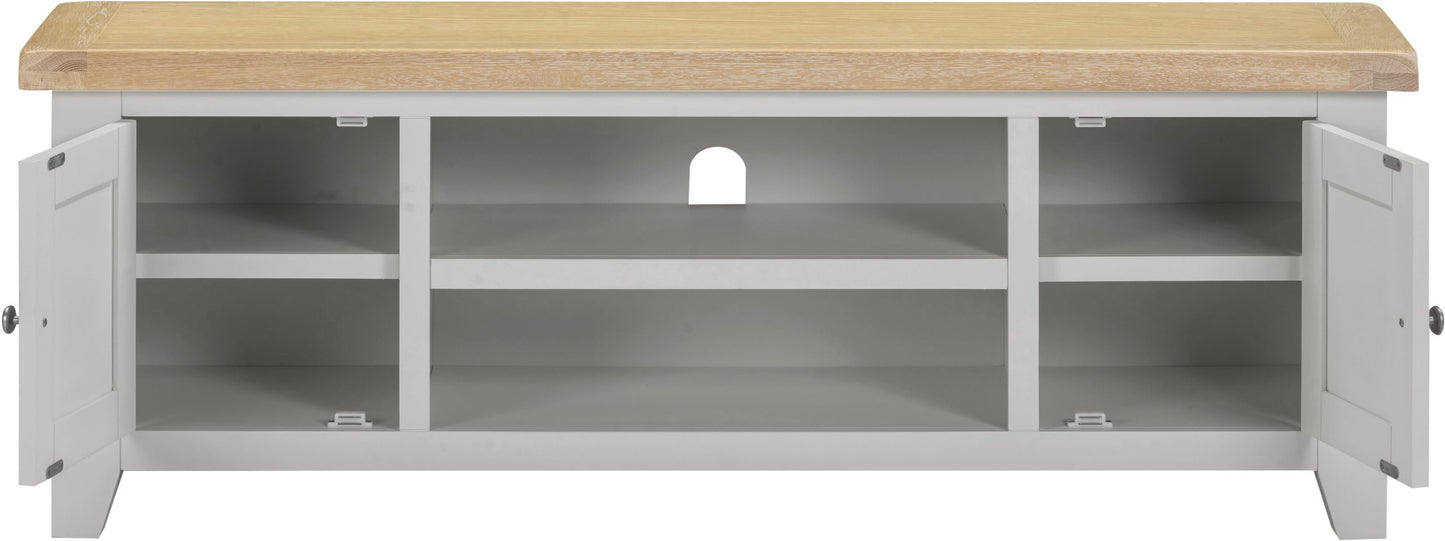 Windsor Straight TV Unit Pebble Grey/Oak