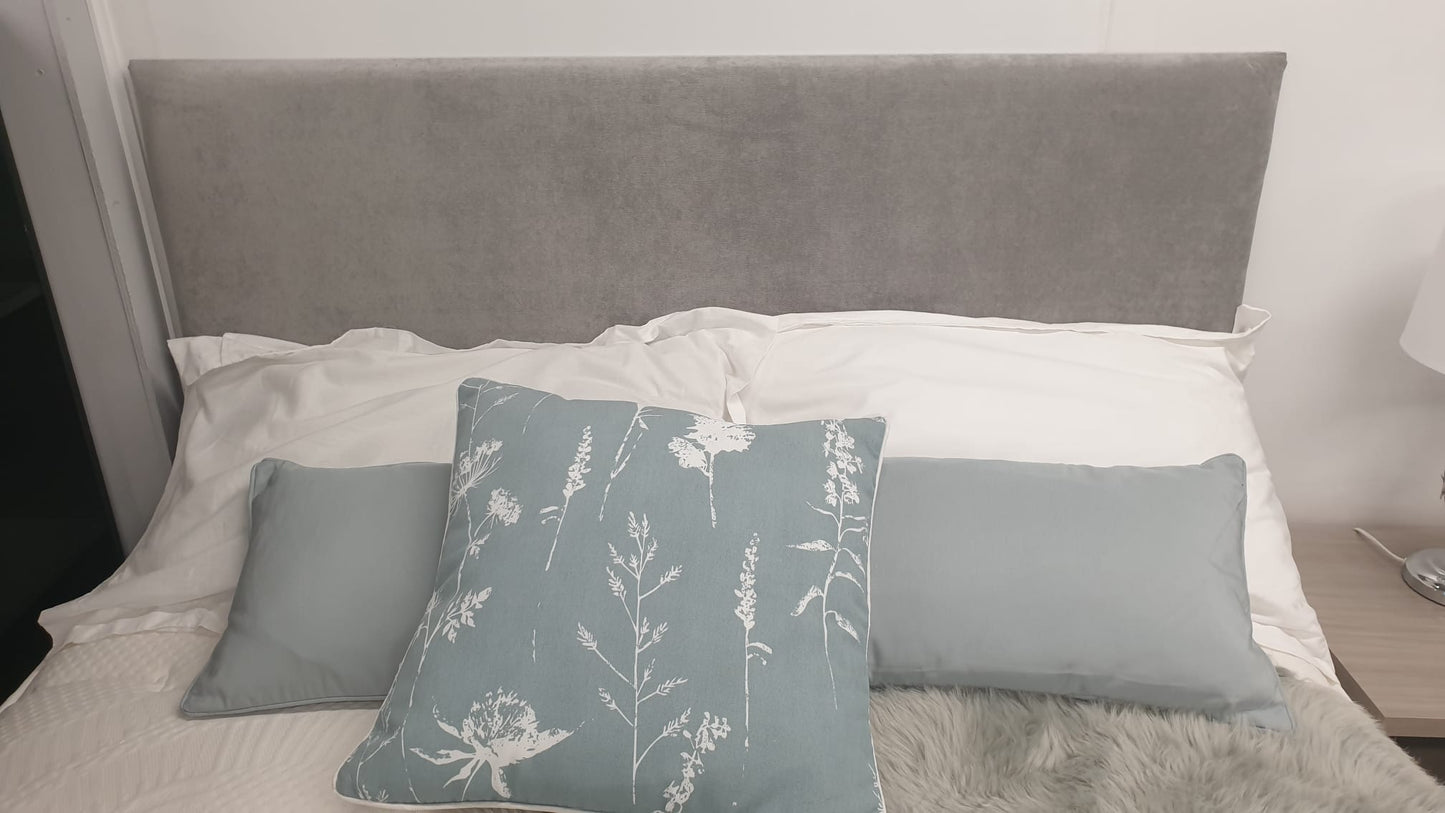 Divan Bed Set - Vermont 1000 Mattress with York Headboard in Comet Silver