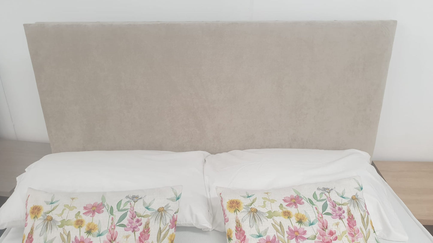 Divan Bed Set - Vermont 1000 Mattress with York Headboard in Comet Stone