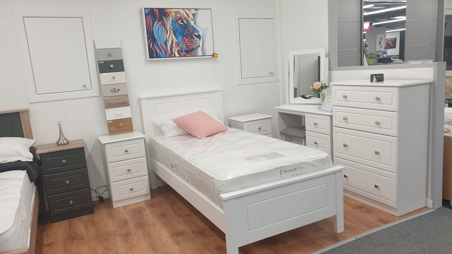 Millwood Single Kneehole Dressing Table Set - Choose Your Colours