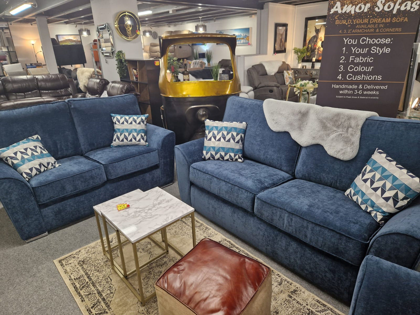 Viscount Fabric 3+2+1 Sofas