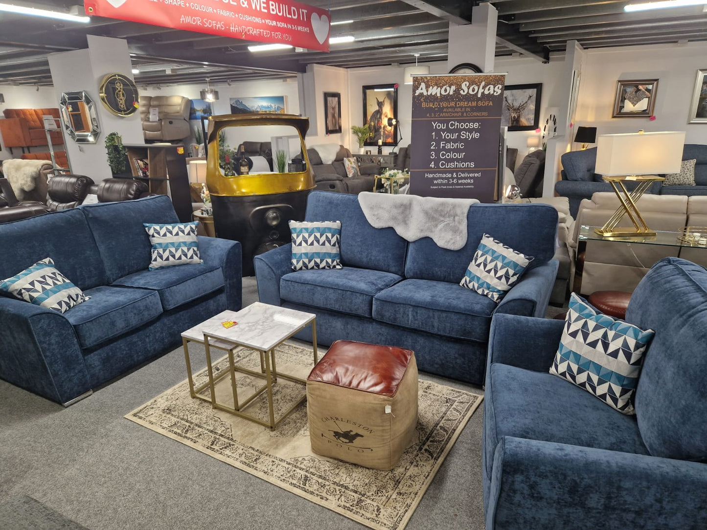 Viscount Fabric 3+2+1 Sofas