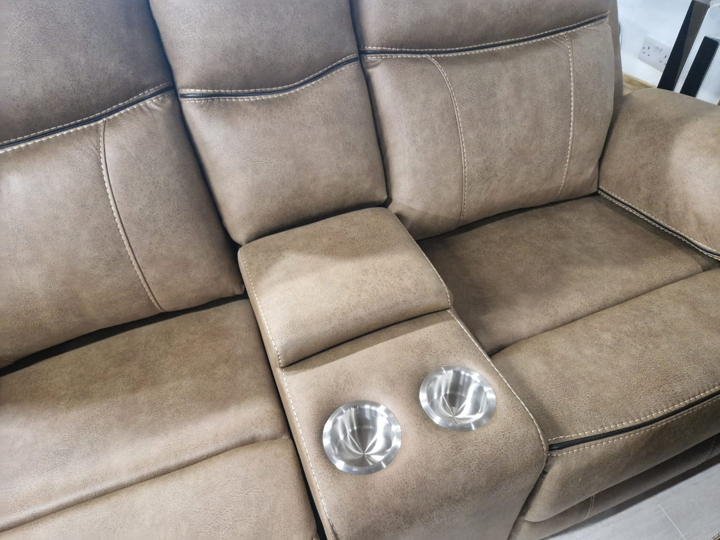 Moneen Recliner Sofas - Tan Fabric