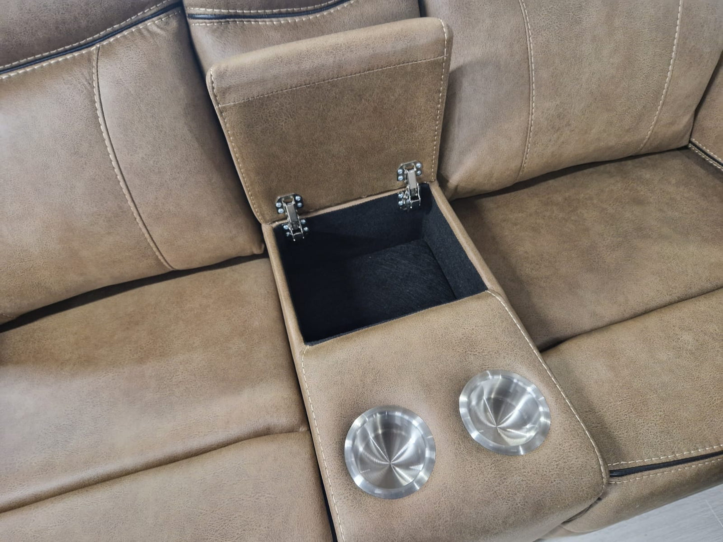 Moneen Recliner Corner Sofas - Tan Fabric