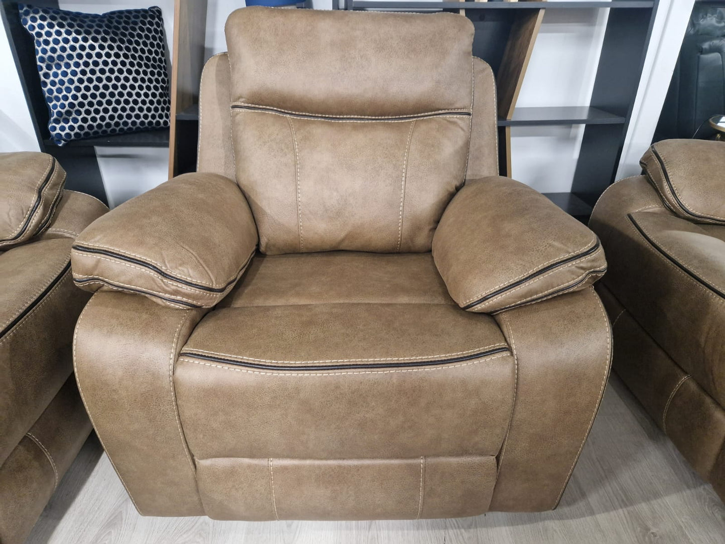 Moneen Recliner Sofas - Tan Fabric