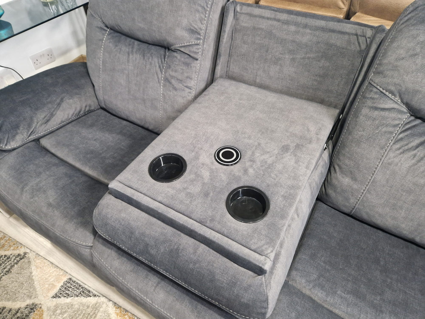 Shannon Recliner Sofas - Grey Fabric