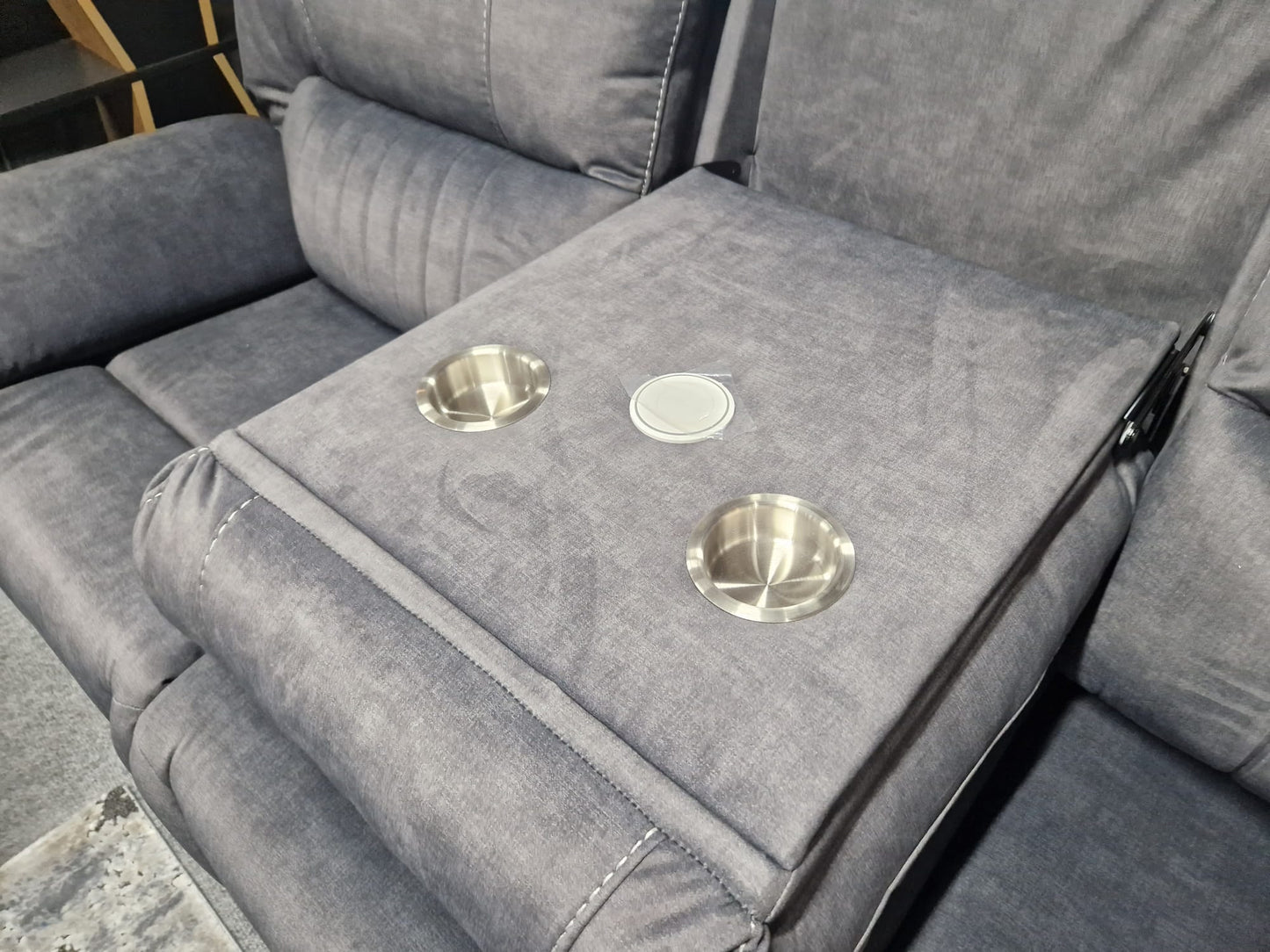 Airedale Recliner Sofas - Grey Fabric